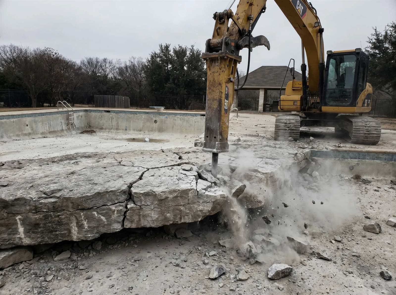 Austin pool removal — Phase 1: Site Prep