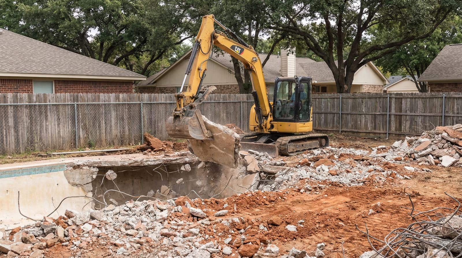 Before pool removal in Dallas