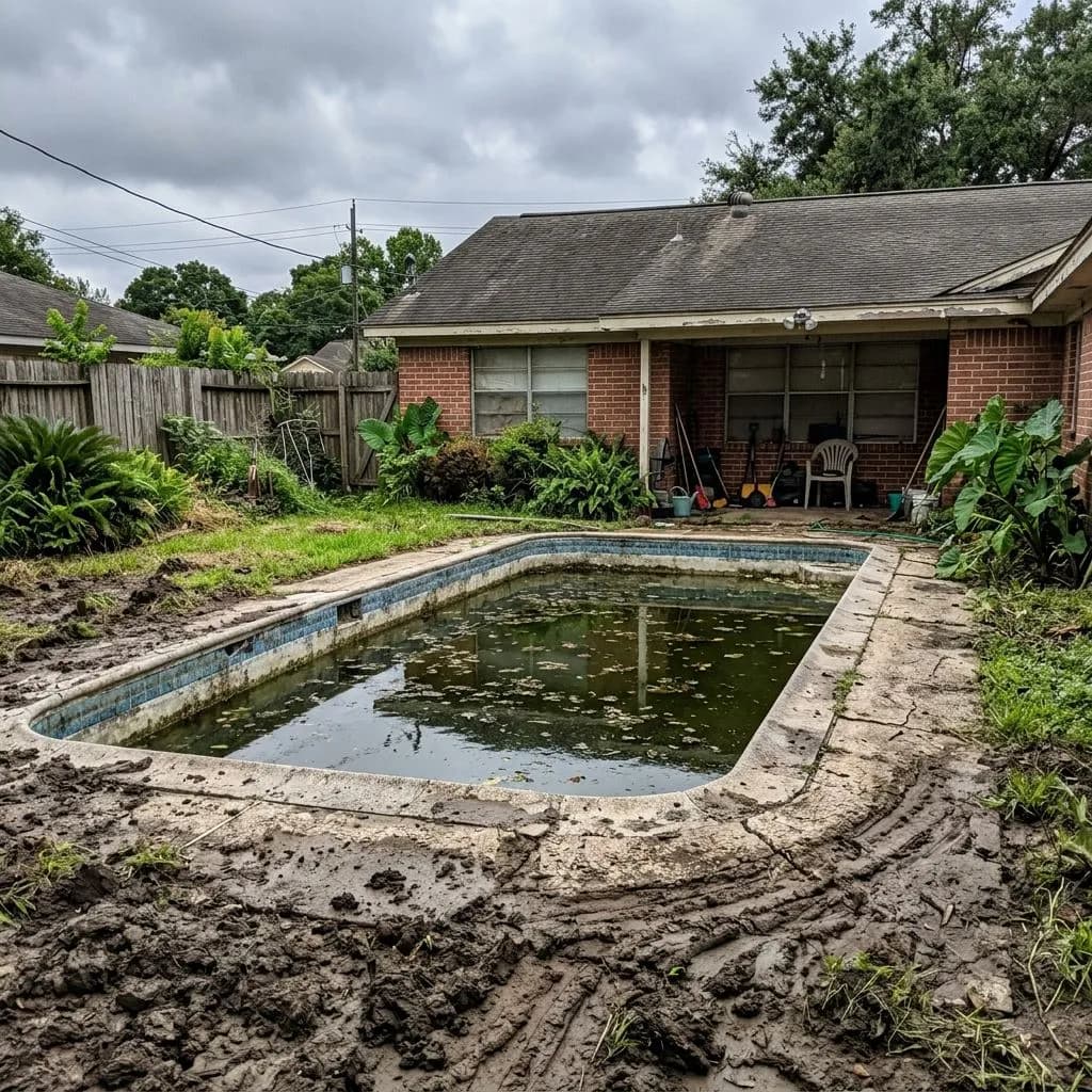 Before pool removal in Houston