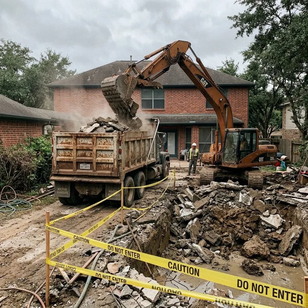 Houston pool removal — Phase 2: Extraction