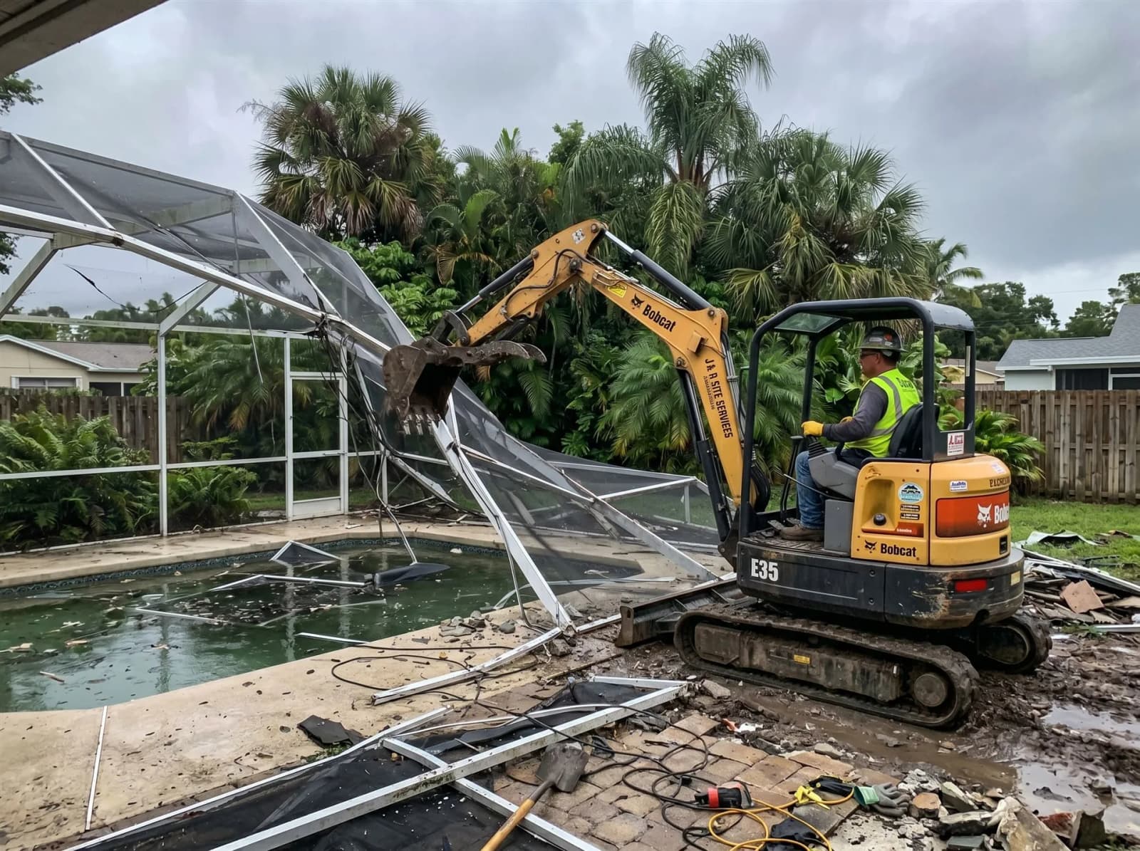 Tampa pool removal — Phase 1: Site Prep