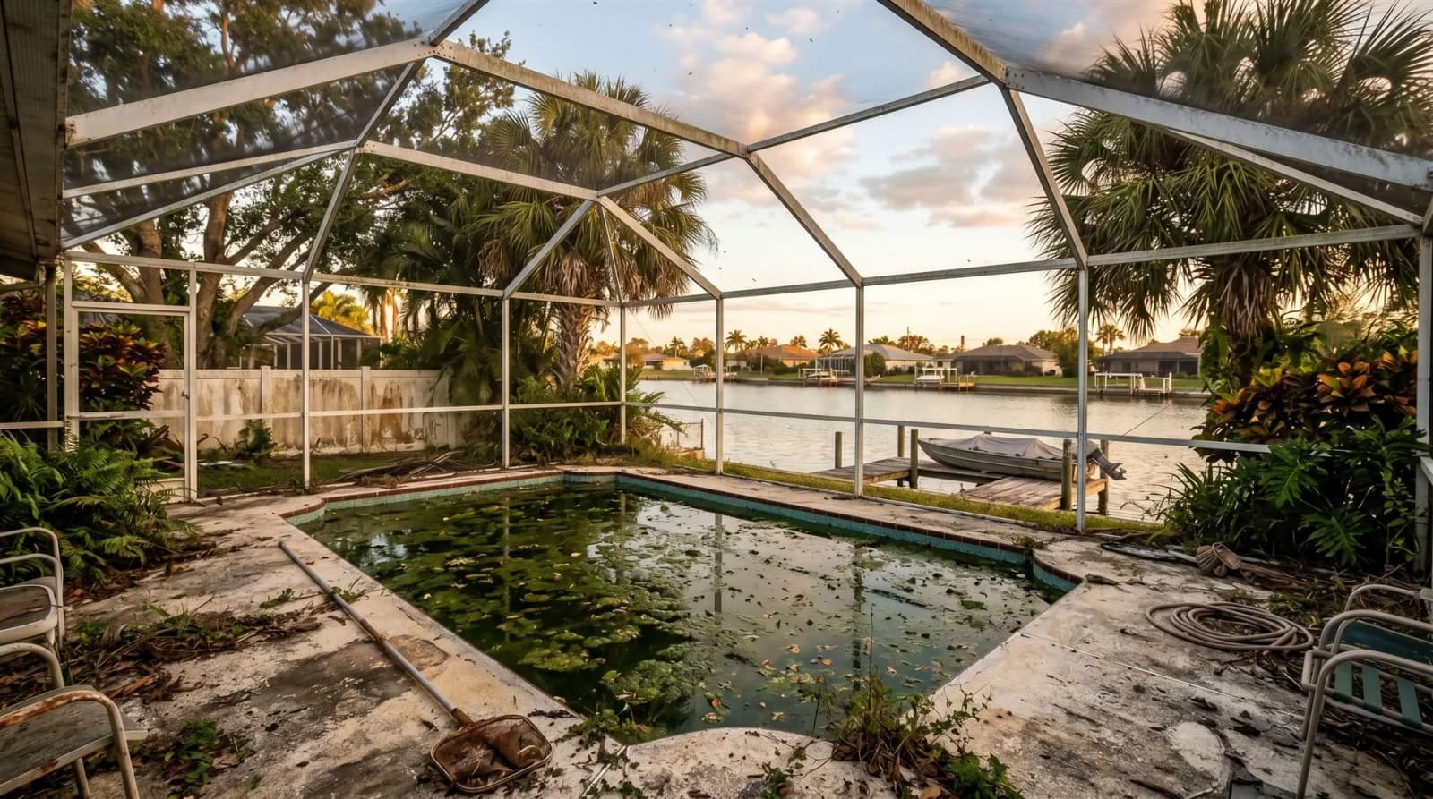 Before pool removal in Cape Coral