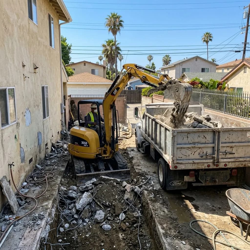 Los Angeles pool removal — Phase 2: Extraction
